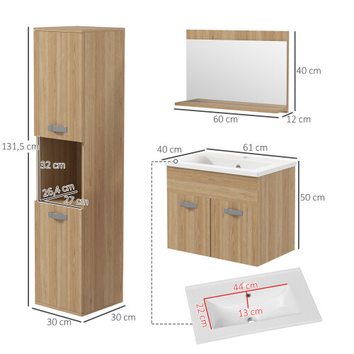 Muebles de Baño Marrón 30 x 30 x 131.5 cm 2