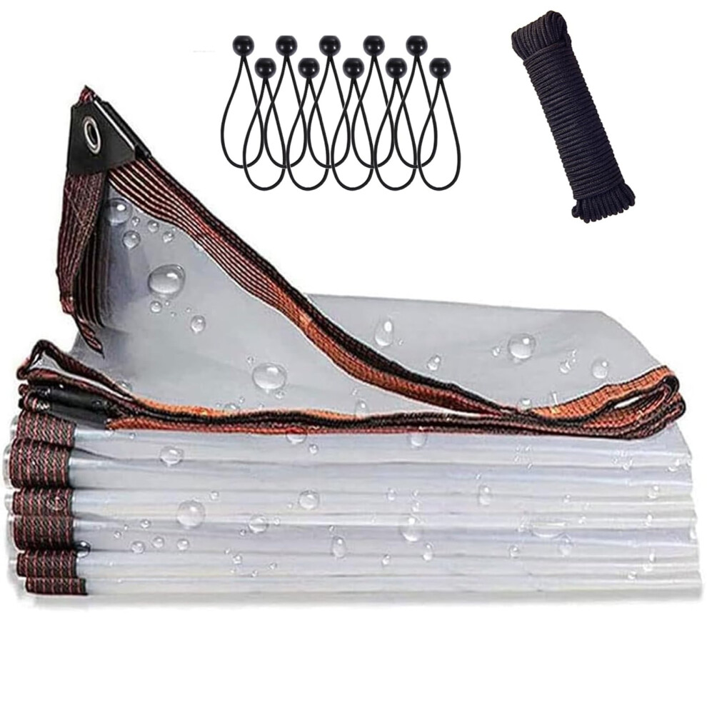 Clear Tarpaulin 7X31ft Heavy Duty Waterproof Pvc Tarp With Rustresistant Grommets For Patio Canopy 9092120315851