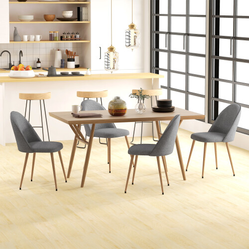 Homcom Sillas de Comedor Gris 50 x 52 x 83 cm 1