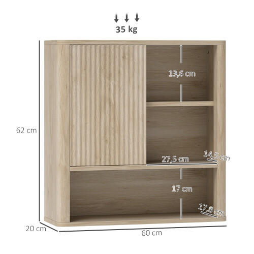 Homcom Armario de Pared Marrón 60 x 20 x 62 cm 2