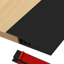 Door Threshold Strip 72 Inch Black Vinyl Ramp, Waterproof Floor Transition with Strong Adhesive for Smooth Wheelchair Access