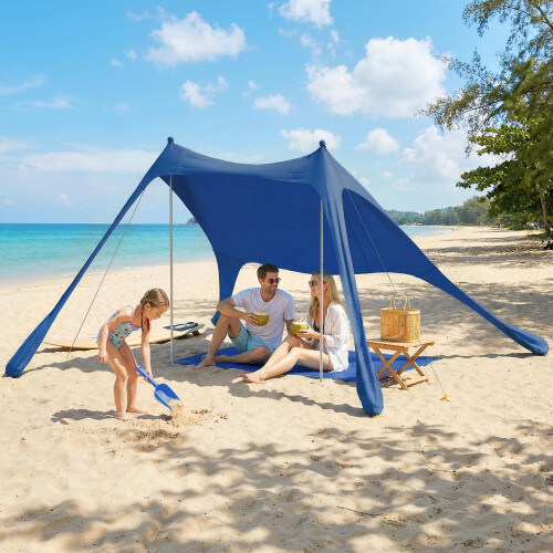 Outsunny Toldo de Playa Azul 208 x 200 x 200 cm 1