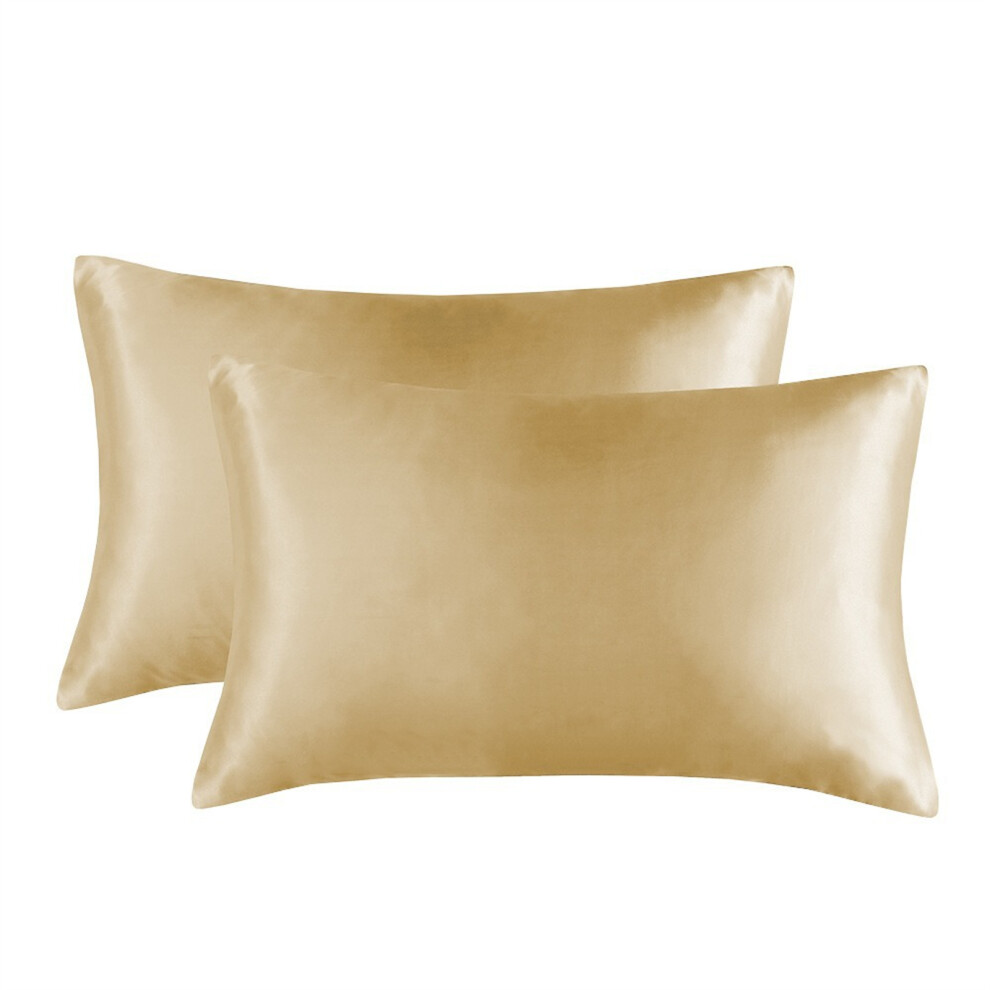 Breathable Satins Fabric Pillowcase Ideal for Any- camel1 B