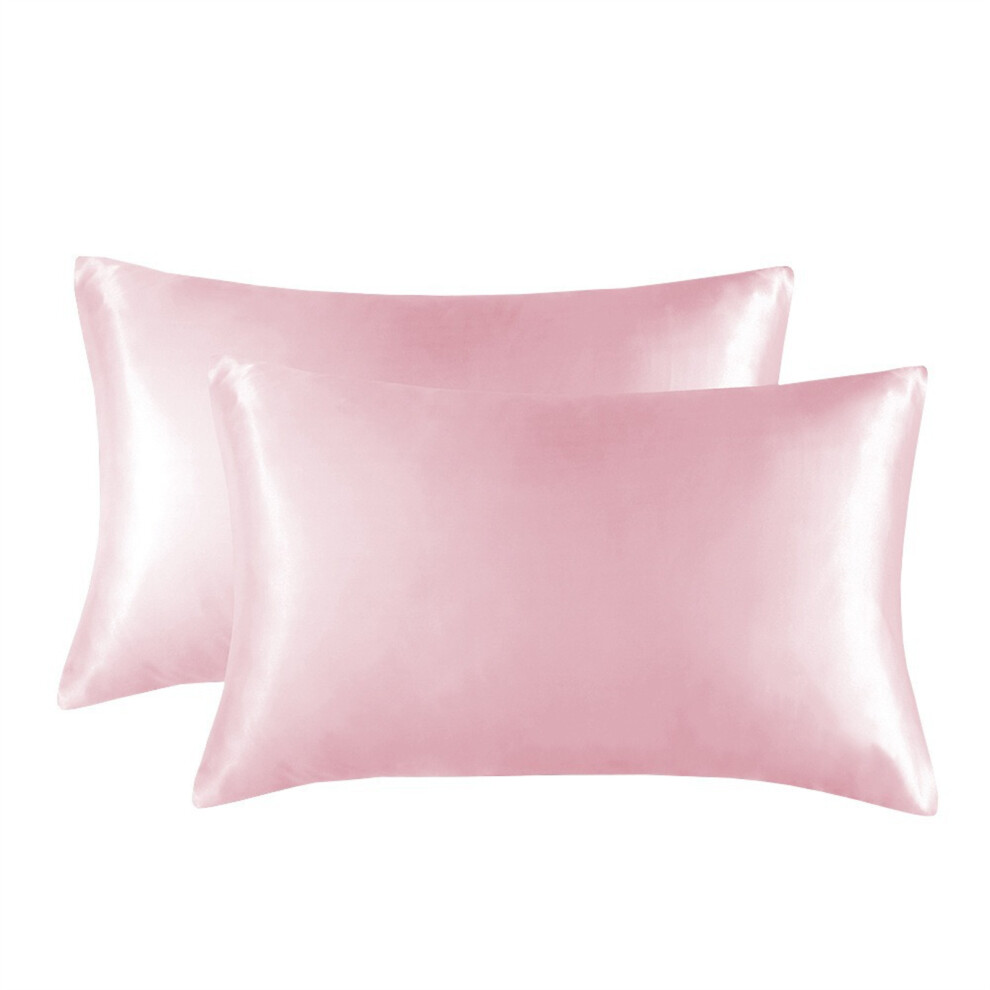 Breathable Satins Fabric Pillowcase Ideal For Any Season- A Pink