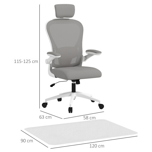 Homcom Conjunto de Oficina Gris 58 x 63 x 125 cm 2