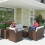 Outsunny Conjunto de Jardín Beige 183 x 72 x 77 cm 4