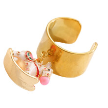Colorful Rocking Horse Pendant Ring Cartoon Design Ideal-White