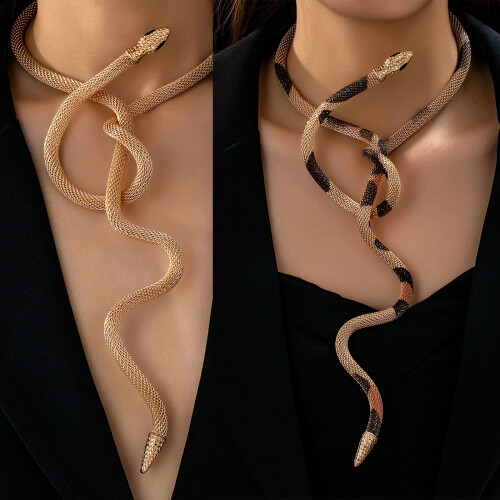 Chaîne de corps Styles serpent rétro en alliage,-imprimé léopard 1