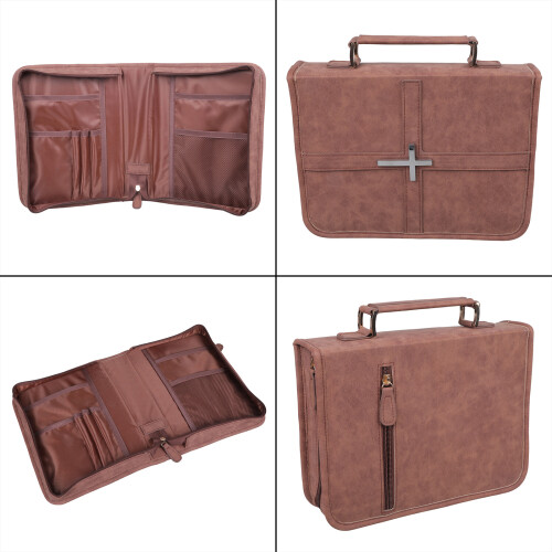 Fashionable Retro Leather Bible Protector Displaying Embroidery 1
