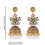 Boucles d'oreilles bohème en strass, fleurs, glands,- fleur 2