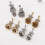 Boucles d'oreilles thème bohème en alliage-rond blanc perle K 7
