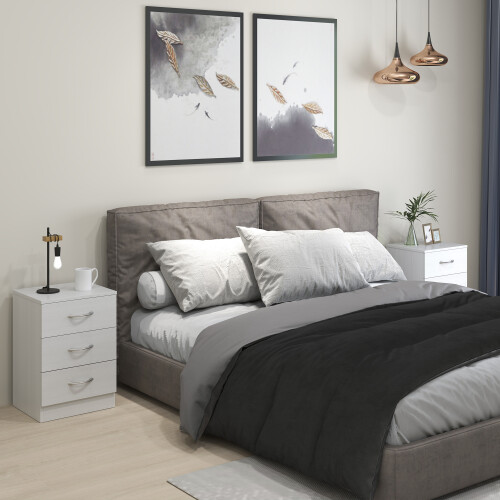 Homcom Mesillas de Noche Blanco 40 x 35 x 58 cm 1