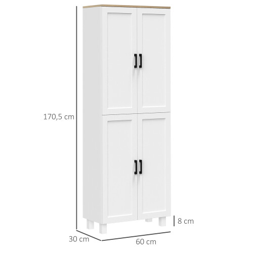 Homcom Alacena de Cocina Blanco 60 x 30 x 171 cm 2