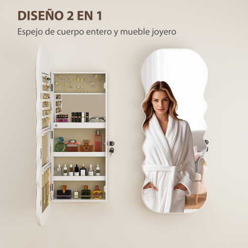 Homcom Armario Joyero Blanco 42 x 10.5 x 108 cm 2