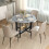 Homcom Mesa Comedor Plegable Gris 100 x 100 x 75 cm 2