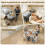 Homcom Mesa Comedor Plegable Gris 100 x 100 x 75 cm 4