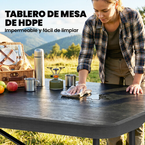 Outsunny Conjunto para Camping Negro 180 x 74 x 74 cm 2