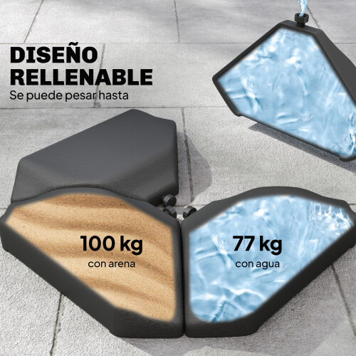Outsunny Base para Sombrilla Negro 100 x 100 x 9 cm 1