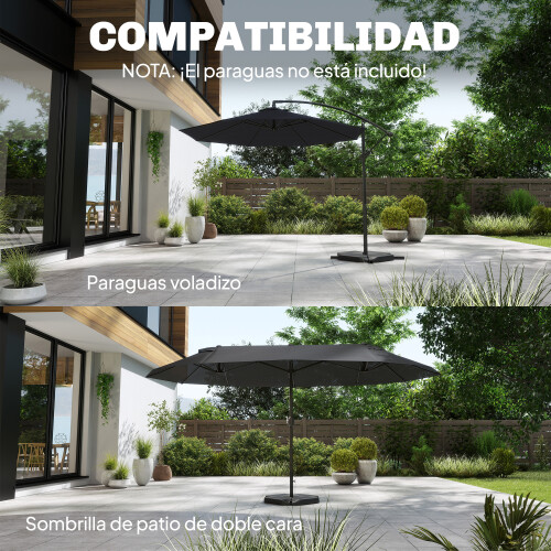 Outsunny Base para Sombrilla Negro 100 x 100 x 9 cm 2