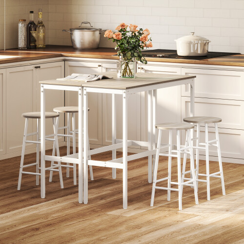 Homcom Conjunto de Bar Blanco 105 x 40 x 90 cm 1