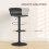 Homcom Taburetes de Bar Negro 38.5 x 40 x 97.5 cm 4