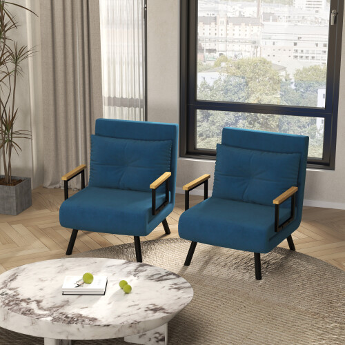 Homcom Sofás Cama Individuale Azul 63 x 73 x 81 cm 1