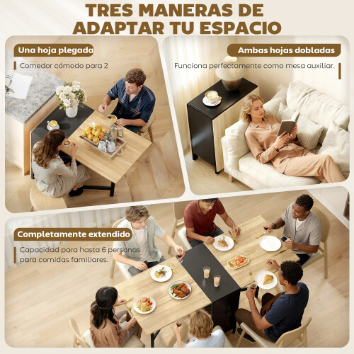 Homcom Mesa Plegable Comedor Marrón 169 x 60 x 75 cm 2