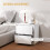 Homcom Mesitas de noche Blanco 40 x 34 x 45 cm 5