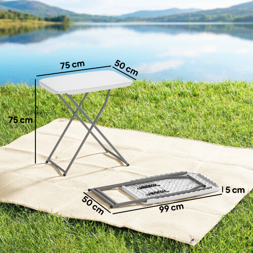 Outsunny Mesa de Camping Blanco 75 x 50 x 73.5 cm 2