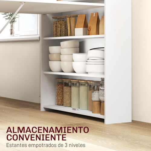 Homcom Mesa Plegable Comedor Blanco 78.5 x 91 x 93 cm 2