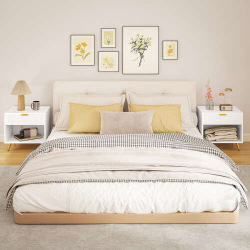 Homcom Mesitas de Noche Blanco 50 x 40 x 47 cm 1