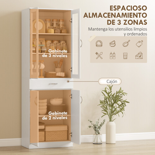 Homcom Alacena de Cocina Blanco 60 x 35 x 180 cm 1