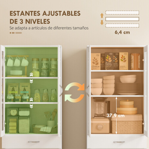 Homcom Alacena de Cocina Blanco 60 x 35 x 180 cm 2