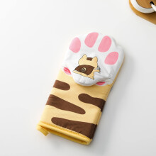 Cat Paw Oven Gloves Heat Resistant Cotton with Long Cuff Non Slip Claw Grip for Kitchen Baking