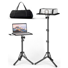 Adjustable Projector Tripod Stand with Mouse Tray, Foldable Laptop Tripod for Home Office Stage