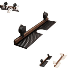 Suction Cup Shelf Black 50CM Bathroom Organizer Rack with Twistlock Secure Suction and FaucetFriendly UGroove