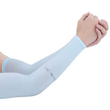 Cooling Arm Sleeves UV Protection Ice Silk Sun Protection for Men and Women Running Cycling Blue 2 Pairs