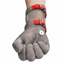 Cut Resistant Gloves Stainless Steel Mesh Glove for Kitchen Meat Cutting Safety with Adjustable Wrist Strap (Size L, 1 Pack)