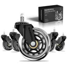 MAWEIFOU Pack of 5 Silent Office Chair Wheels and Gaming Chair Casters, Heavy Duty Floor Protection Universal Fit