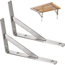 Heavy Duty Stainless Steel Shelf Bracket 350x210mm for Wall Mount, Rust Resistant Heavy Load Support