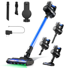 Keplin 250W Cordless Vacuum Cleaner, 2 Speed with LED Brush, 0.8L Dust Capacity, Blue and Black