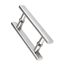 2PCS Polished Chrome Shower Door Handle 304 Stainless Steel Double Sided Push Pull for Glass Door 500mm600mm