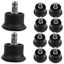 10pcs Office Chair Caster Wheels and SnapOn Fixed Leg Pads, Locking Feet Floor Protectors