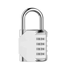 Outdoor Weatherproof 4 Digit Combination Padlock, Heavy Duty Keyless Zinc Alloy Lock for Gate and Gym Locker, Silver