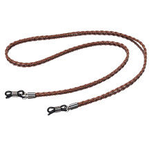 Leather Glasses Lanyard Strap with Adjustable Comfort Fit and Secure Metal Clasp for Sunglasses (Brown)