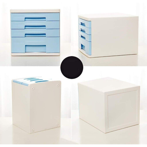 Lockable Mobile Filing Cabinet 4 Drawer Plastic Under Desk Storage Organizer for A4 Documents 2