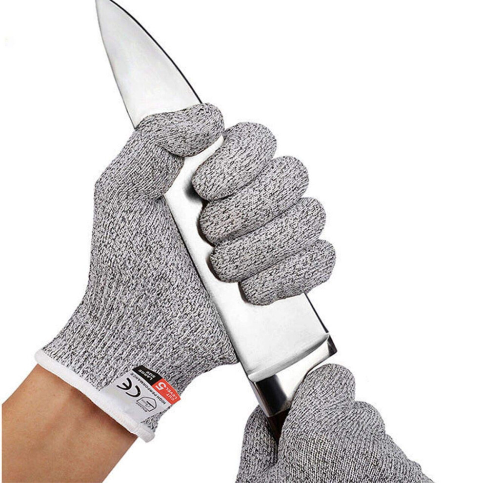 Cut Resistant Gloves Level 5 Protection With NonâSlip Grip For Kitchen, Food Prep, Metal, And Woodwork (Large Grey) 9330225158226