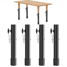 Folding Table Leg Extensions, Steel, Height Adjustable, 44 cm (20 cm)