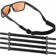 Adjustable Eyeglass Strap 4 Pack – Comfortable Elastic Glasses Retainer for Sports and Sunglasses, Black