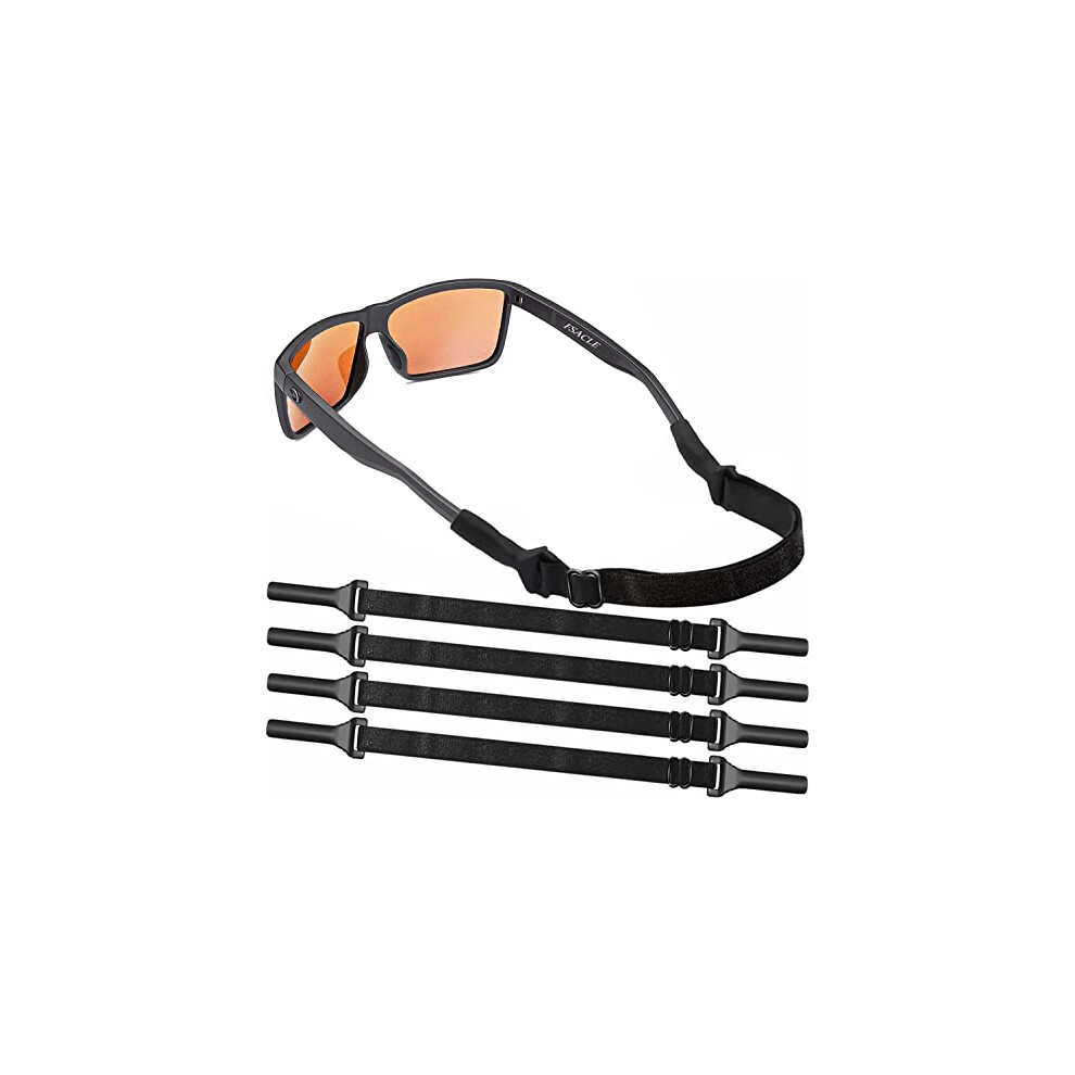 Black Adjustable Eyeglass Strap 4 Pack Â Comfortable Elastic Glasses Retainer For Sports And Sunglasses,